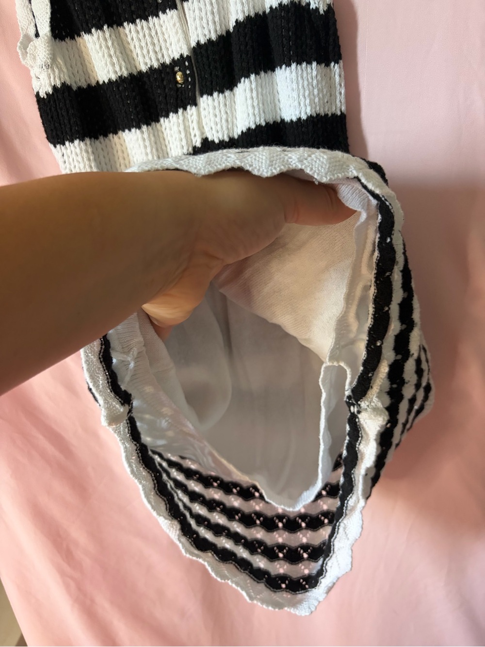 Janie & Jack Girls Black and White Striped Knit Dress - Kids Bottoms size 7 NWOT - Picture 4 of 5